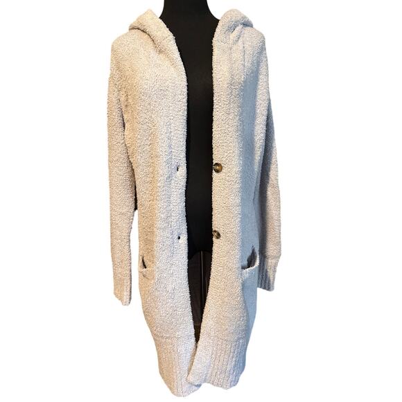 Sweet Lovely By Jen Fleece Tunic Cardigan Grey - Picture 2 of 5